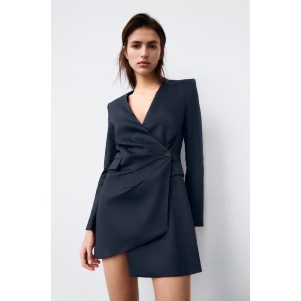Zara Draped jacket blazer dress medium